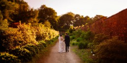 Newly married couple at a wedding venue in Yorkshire