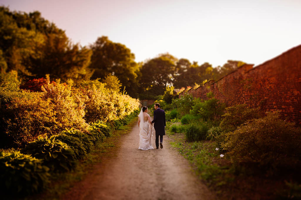 Newly married couple at a wedding venue in Yorkshire