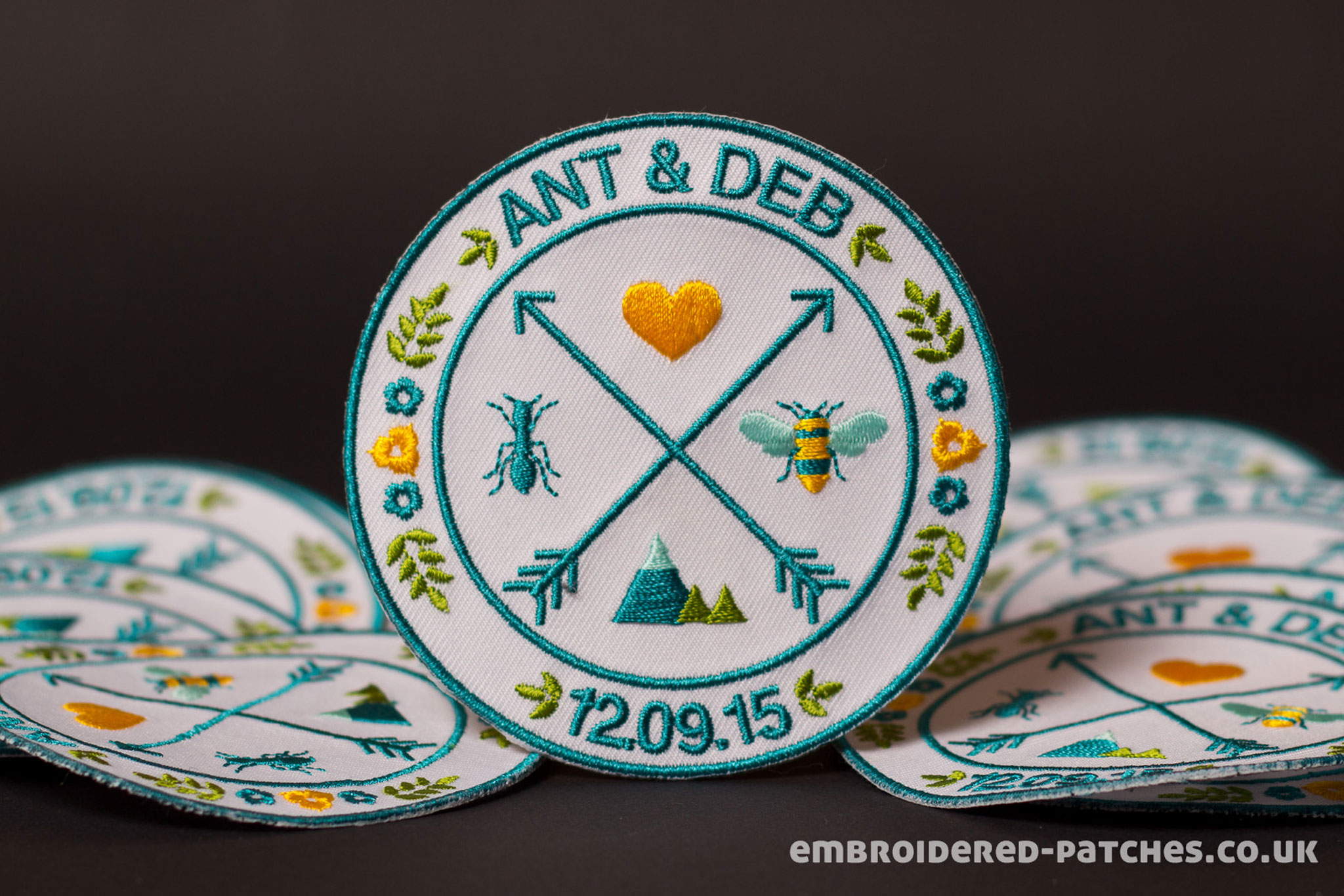 Embroidered wedding patches
